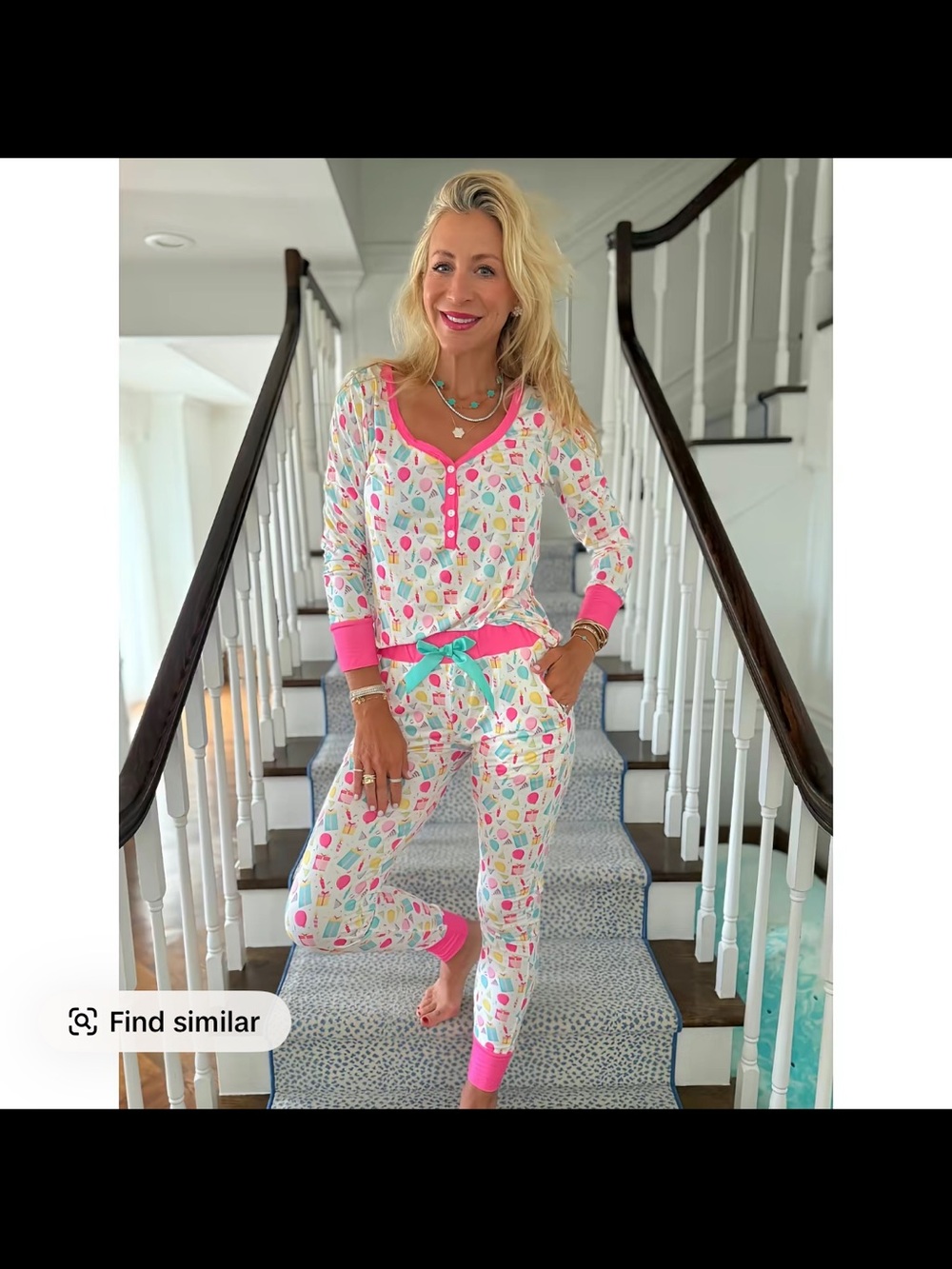 Jordann’s Jammies Women’s Birthday Pajama Jogger Set with Pink Trim